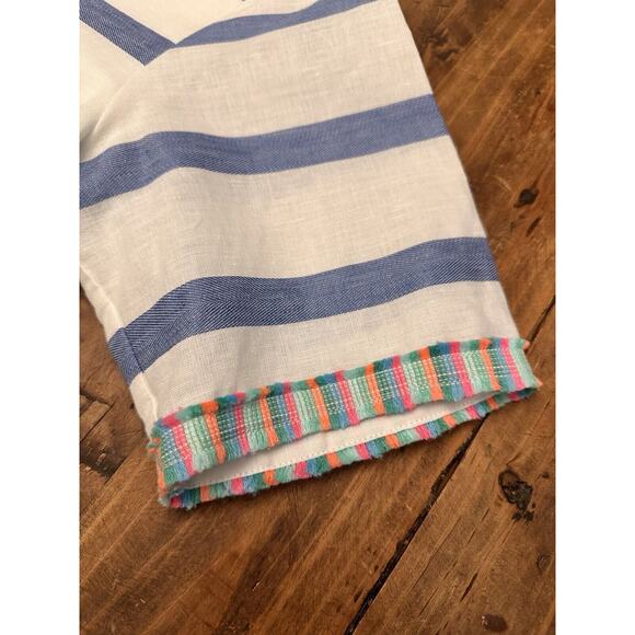 Vilagallo Linen Madison Maxi Dress Size 38 Striped Resort Coastal Vacation - Picture 10 of 16